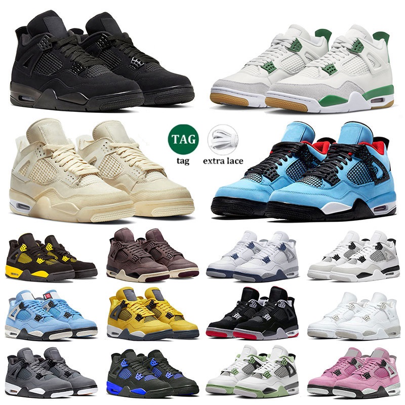 Basketball Shoes Men Designer 4S 4 Military Black Cat White Oreo Infrared University Blue White Cement Metallic women Sport Sneakers Trainers Eur 36-47