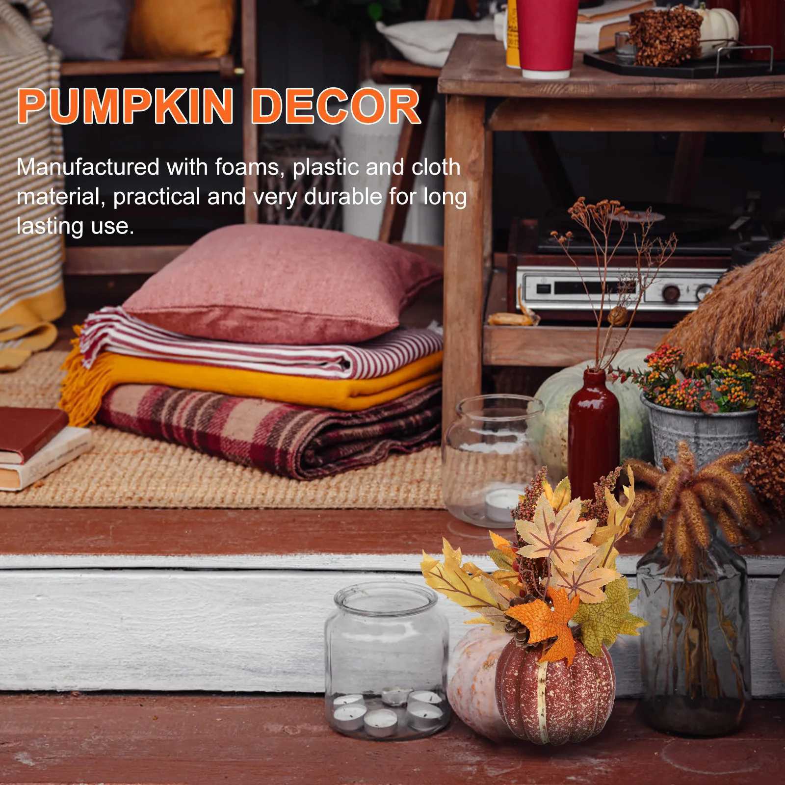 Maple Leaf Pumpkin Ornament Christmas Decor Outdoor Table Adornment Foam Bipeltate C250919