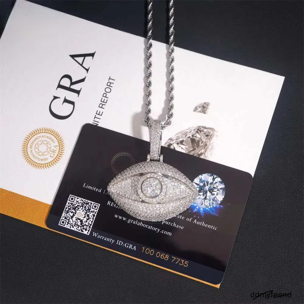 Classic Custom Sterling Sier Hip Hop Jewelry Iced Out VVS Moissanite Dia Pendant Necklace ddmyfriend