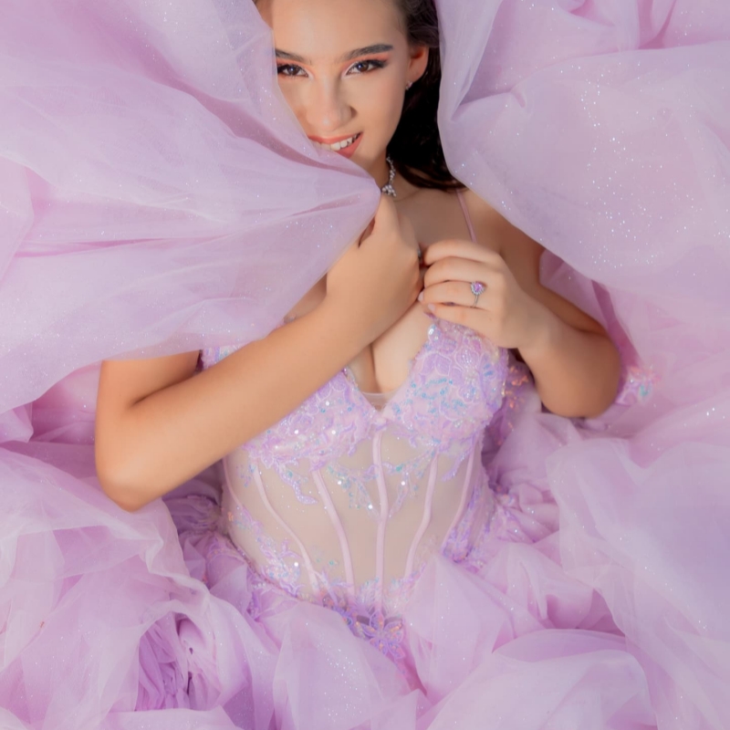 Light Lilac Shiny Quinceanera Dresses Spaghetti Strap Lace Beading Corset Tull Bow Party Birthday Sweet 16 Dress Vestidos De 15 Anos