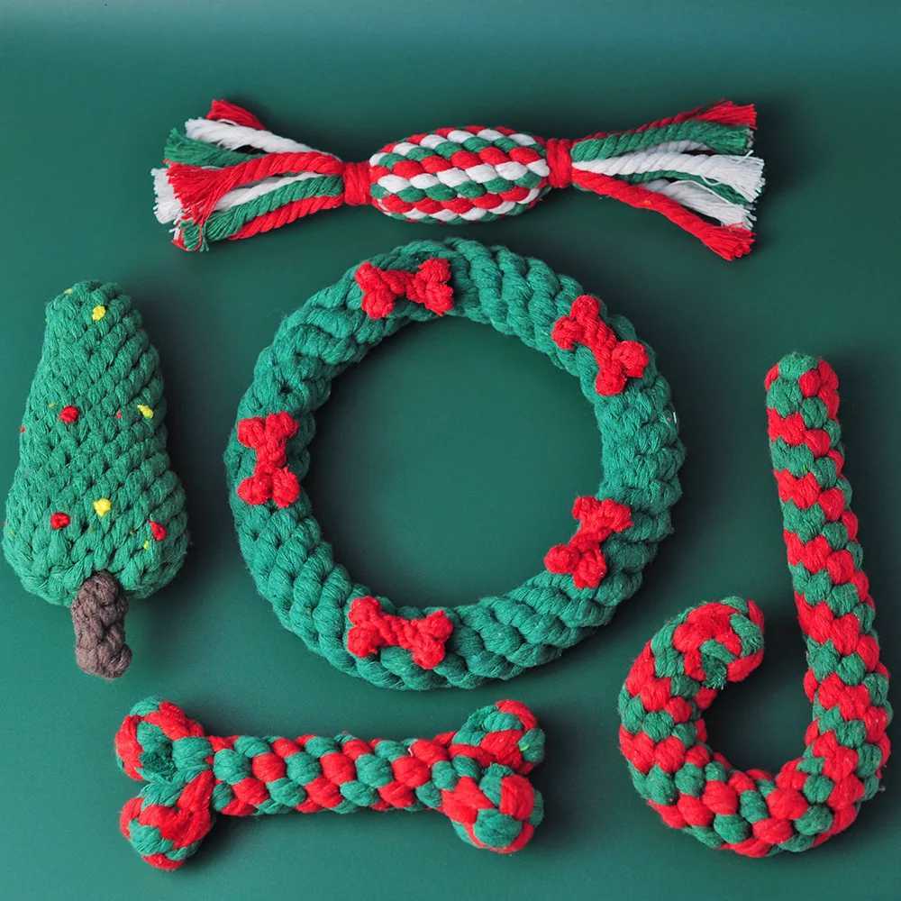 16PC Christmas Dog Toy Rope Ball Cotton Rope Puppy Cleaning Teeth Chew Toy Durable Relieving Stuffy Cleaning Teeth Pet Chew Toy X250918