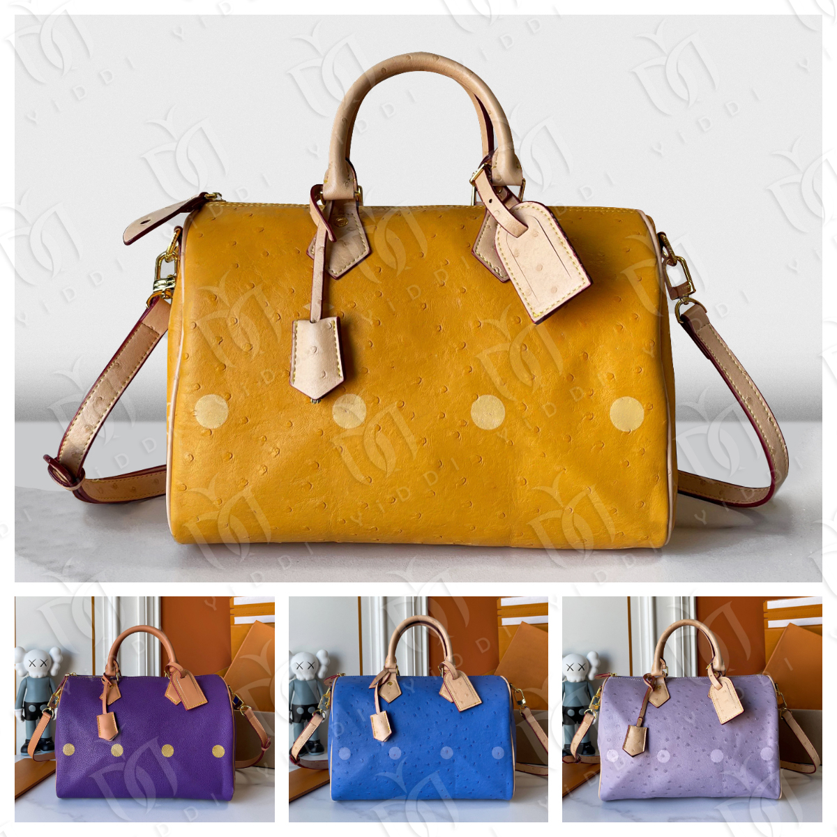 Bandouliere Pillow bag Ostrich leather Spedys 30 Designer Slouchy bag Women Large Shoulder Bag Boho vibe pillow tote bag Designer weekend bag Travel crossbody bag