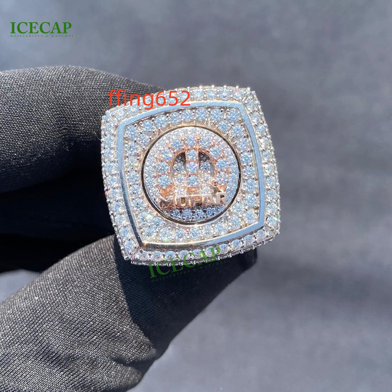 Custom Hiphop Ring for Men Iced Out Fully VVS Moissanite Champion Name 925 Silver 18k Gold Plated Rings