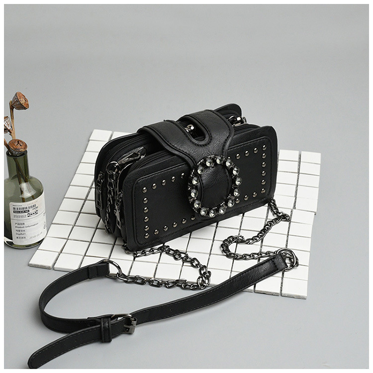 Free Shipping Small Fragrant Mini Chain Bag Designer Trendy Personality Single Shoulder Diagonal Cross Bag with Diamonds