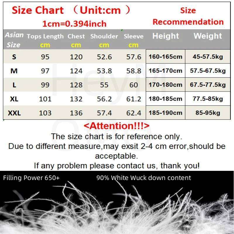 Winter 90%White Duck Men's Down Long Jacket Lightweight Standing Collar Outdoor Waterproof Padded Warm Hooded Windbreaker