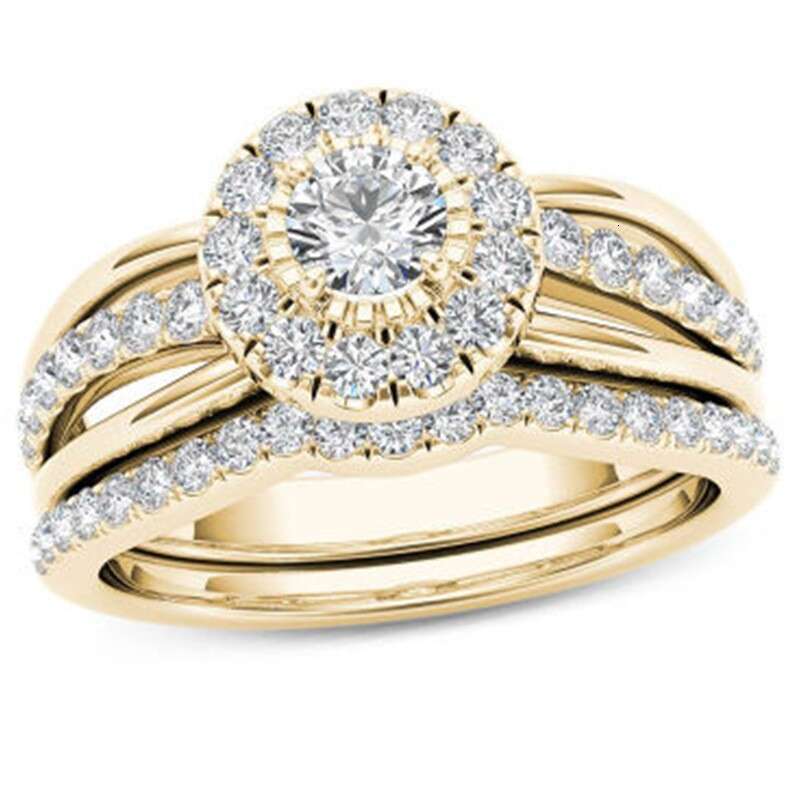 Morning Glory Trendy gold Two-Piece Ring Set Combination Series Hand Jewelry Simple Accessories