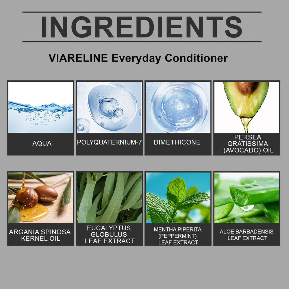 Viareline Men's Set Gentle Cleansing Moisturizing Smoothing Shiny Daily Hair Care