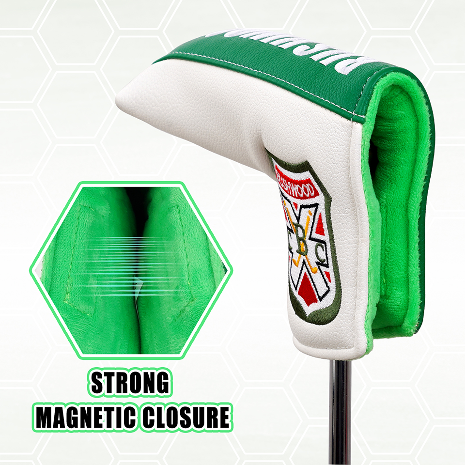 Golf Headcover PU White Green Blade Putter Headcover Golf Club Putter Head Cover Cover Club Golf Head Cover Putter Cover