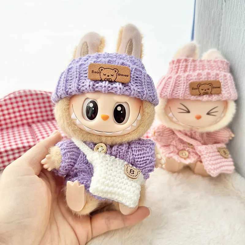 Doll Clothes 17cm for Labubu Cute Sweater Bag Outfit Set Monster Idol DIY DressUp Accessories for Birthday Christmas Gifts C250919