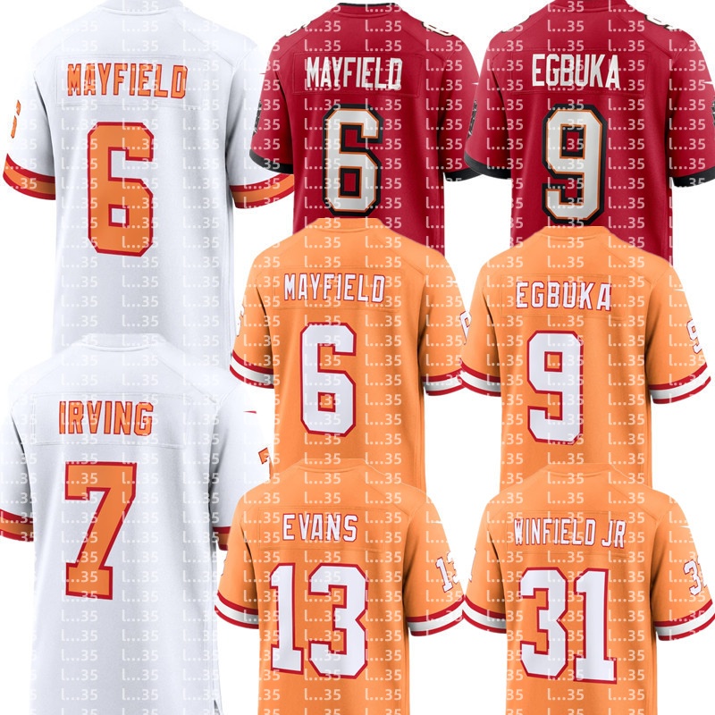 2 Emeka Egbuka Mike Evans 6 Baker Mayfield Bucky Irving Trey Palmer Lavonte David Antoine Winfield Jr Cade Otton Sean Tucker Sterling Shepard NFL Football Jersey