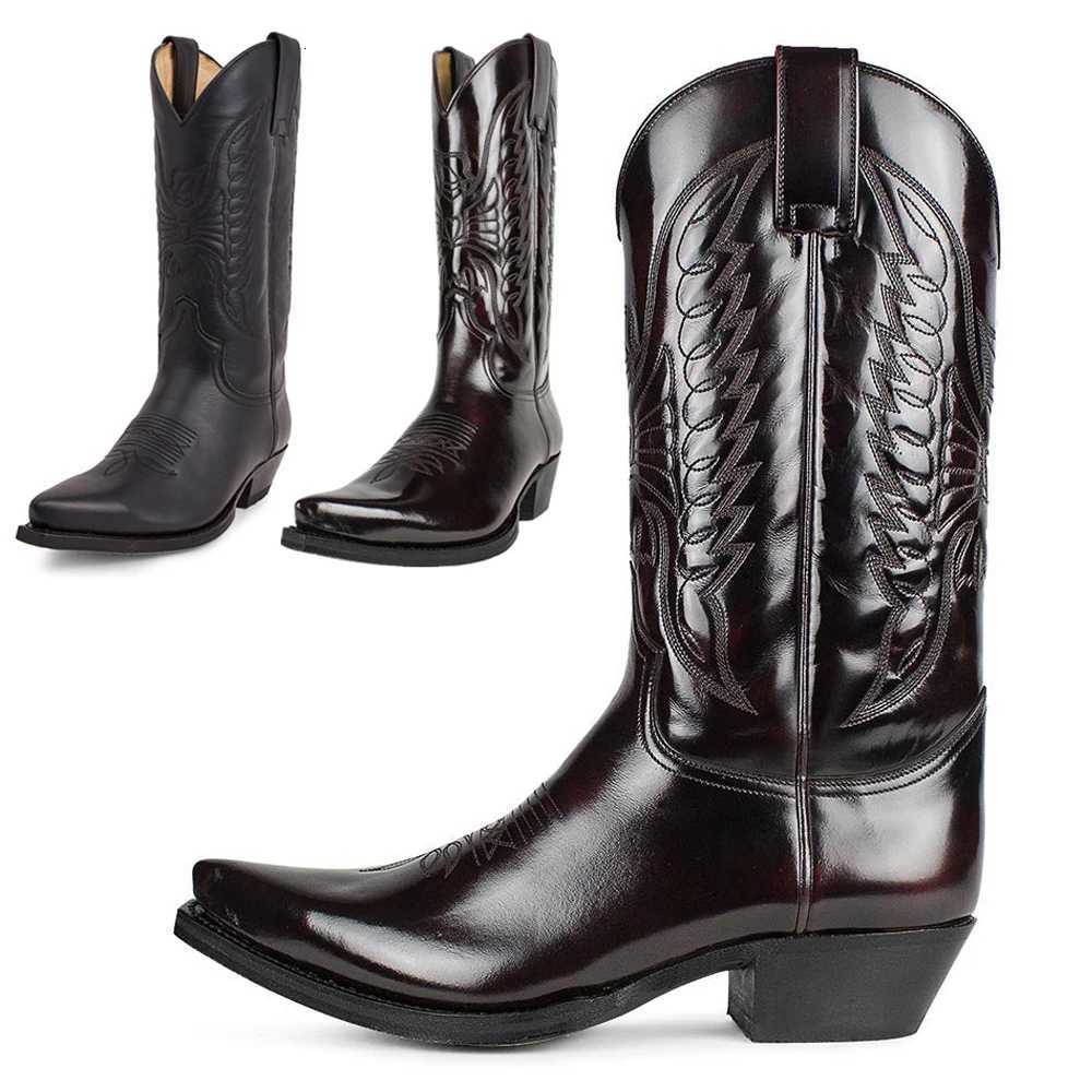 Men Western Cowboy Boots Winter Leather Shoes Embroidered High Boots Couple Shoes Lightweight Comfortable Plus Size 3548 W250919
