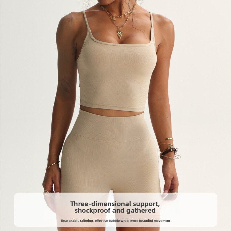 New Vest Shorts Women High Waist Sports Fitness Quick Dry Breathable Yoga Clothes Set