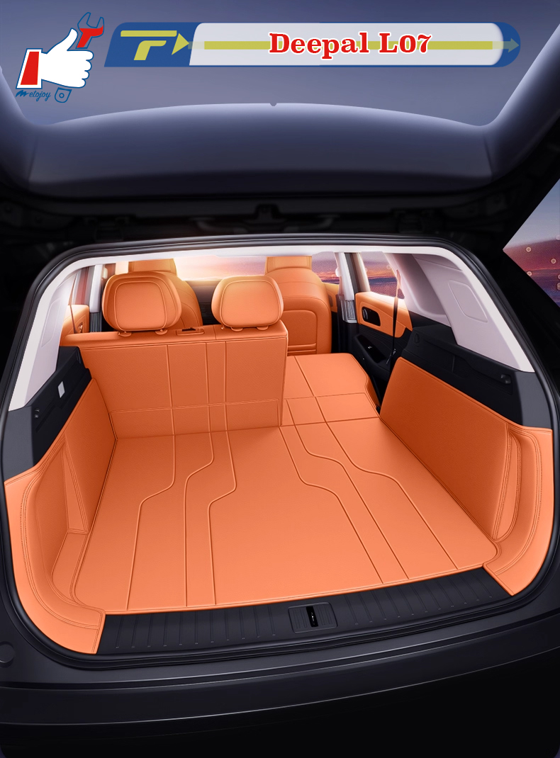 For Changan Deepal L07 2024-2025 Car Trunk Mat Custom Fit Cargo Mat 3D Shaped Trunk Liner XPE Trunk Mat Chair-Back Protection Mat Rear Trunk Full-surr