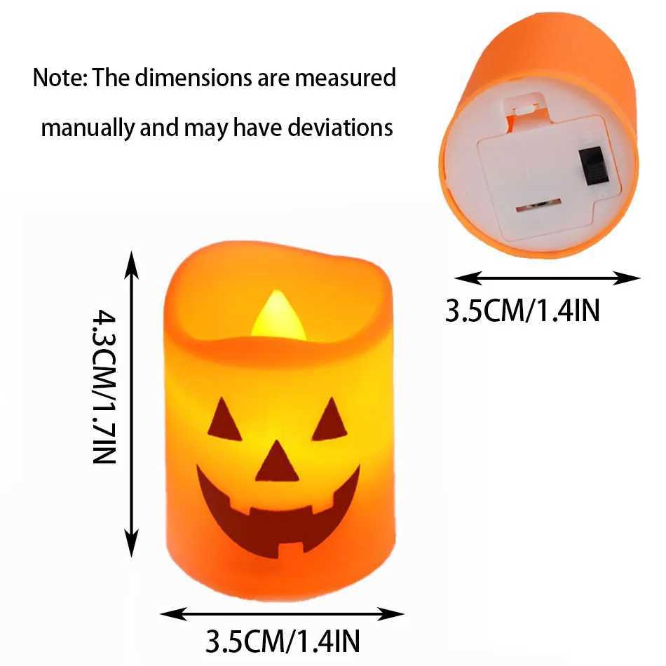 Hot 6PCS Halloween Pumpkin LED Electronic Candle Light Battery Powered Flameless Candles Home Decor Lamp Party Ornaments Props C250919