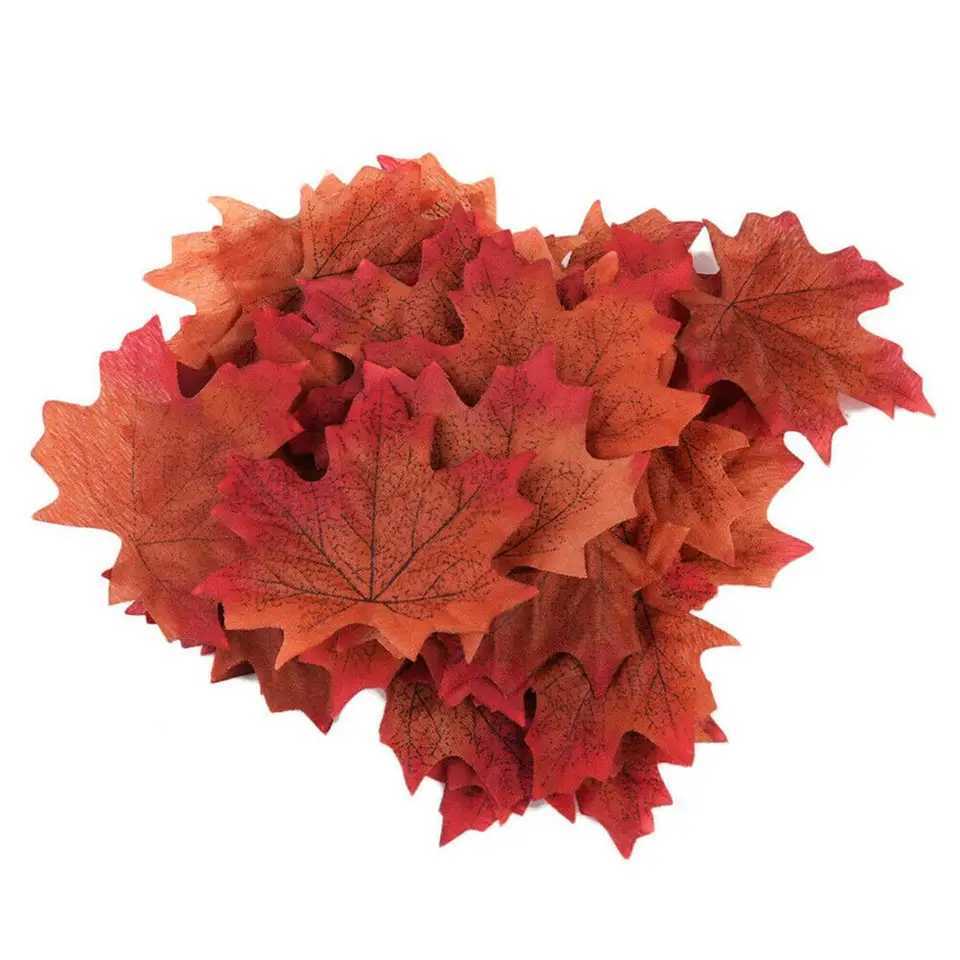 100200Pcs Artificial Maple Leaf Autumn Fake Silk Leaves Home Living Room Desk Decoration Craft Wedding Holiday Party Decor C250919