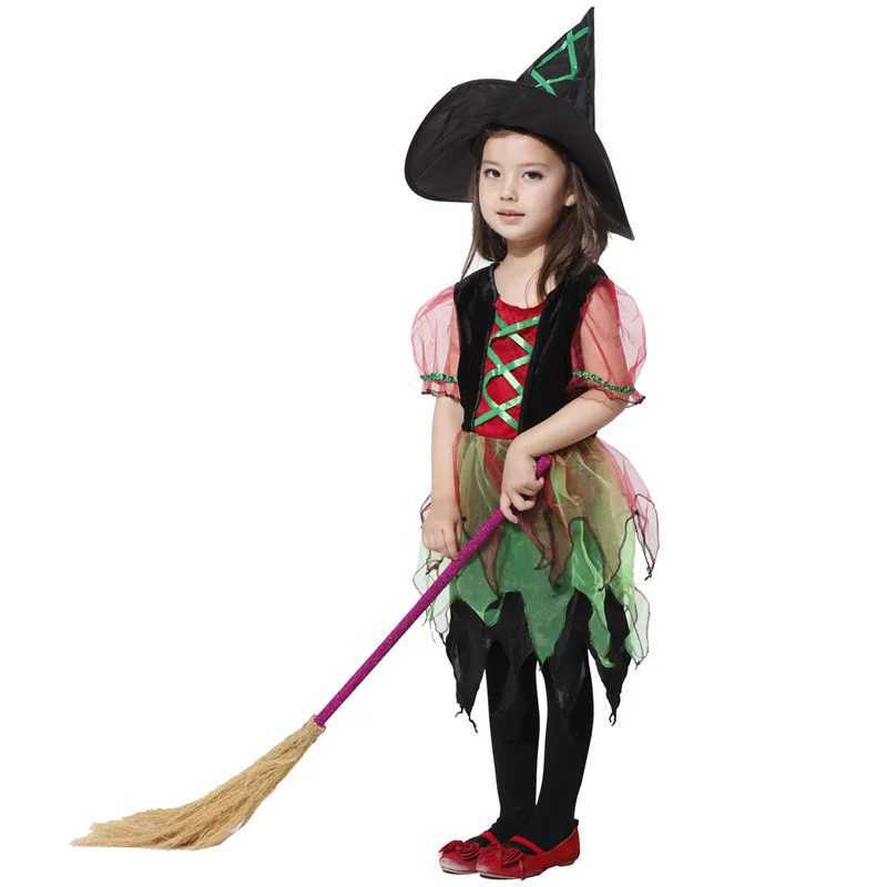 MXL Girls Sorceress Cosplay Kids Children Halloween Witch Costume Carnival Purim Parade Stage Show Role Playing Party Dress L250918