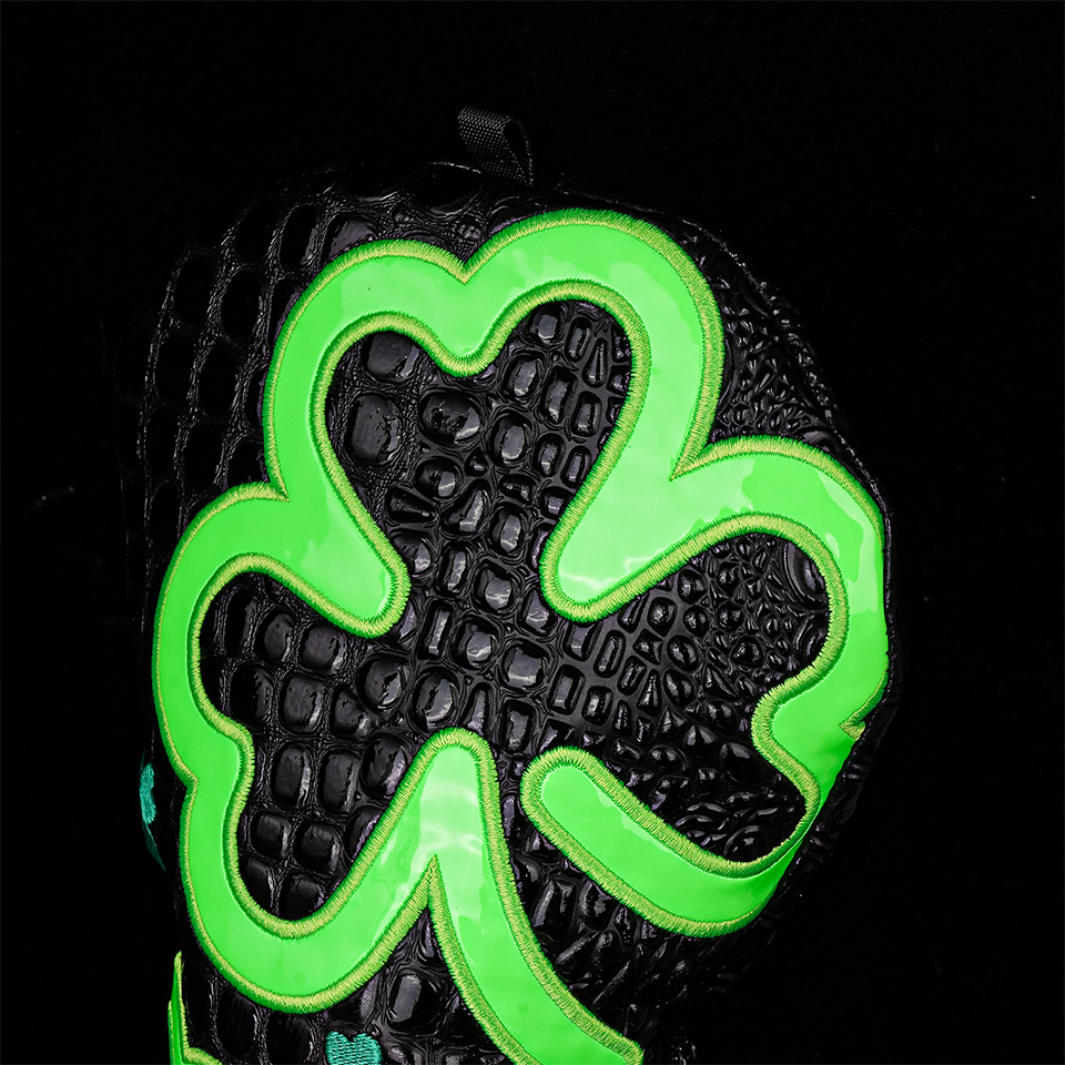 Golf Headcover Black PU Crocodile Grain Fluorescent Green Leaf Driver Golf Club Driver Head Cover Wood Cover Club Golf Head Cover Driver Cover
