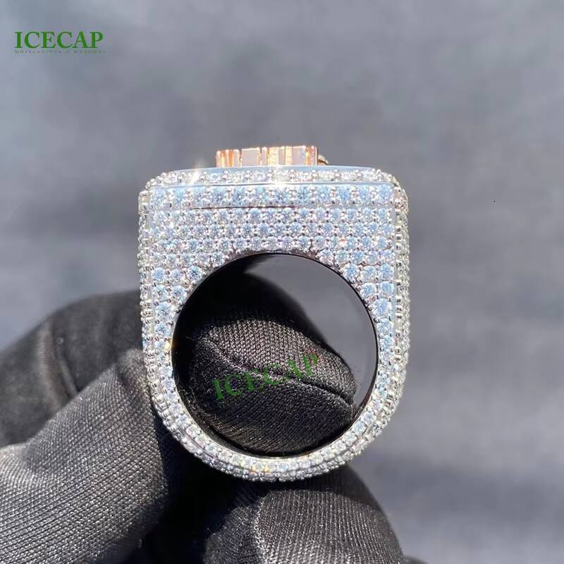 Custom Hiphop Ring for Men Iced Out Fully VVS Moissanite Champion Name 925 Silver 18k Gold Plated Rings