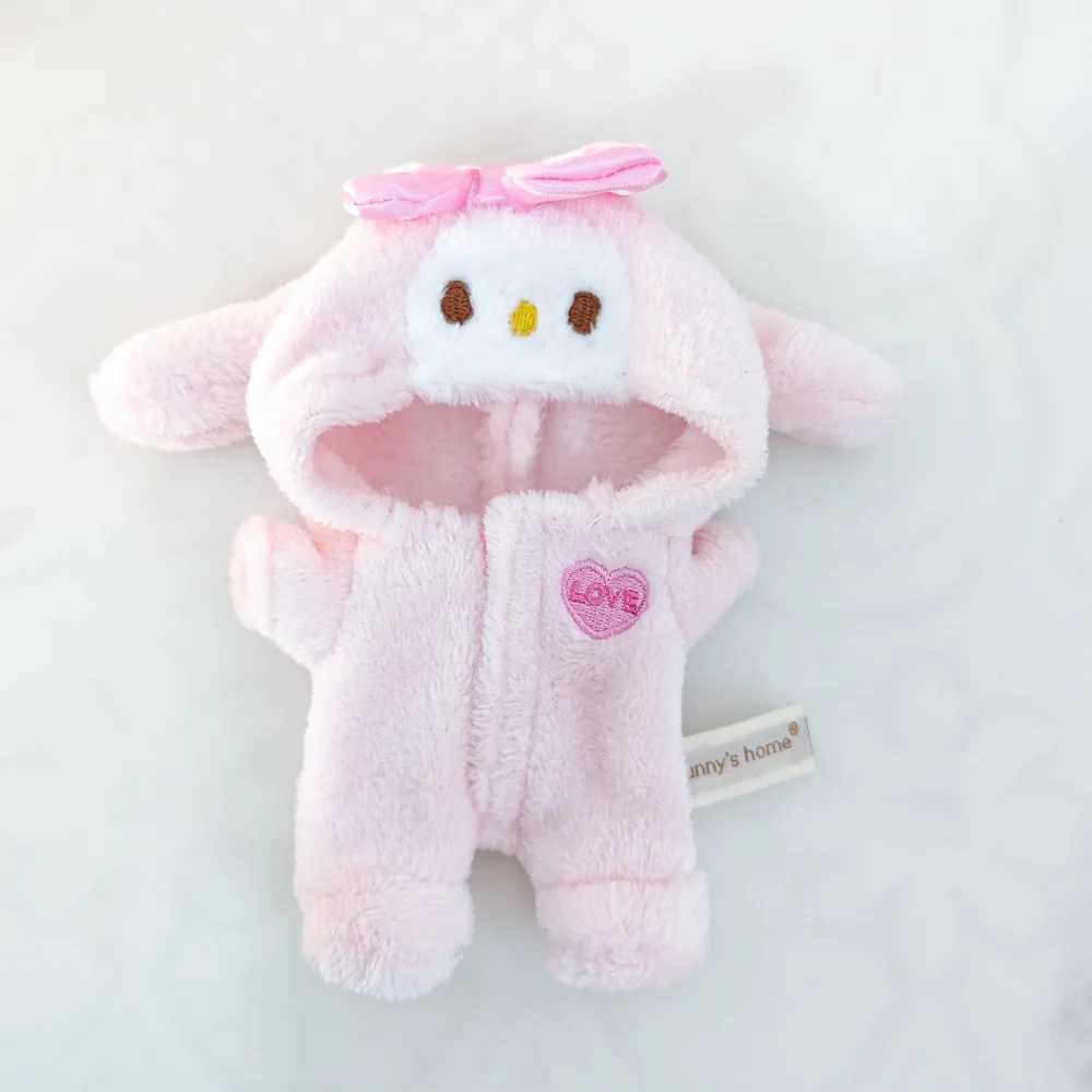 Cute Doll Accessories Clothes Onesie For 17cm Labubu V1V2 Melody Mini Dolls Clothing Kids Gift Bags For Hairy Rabbit Bodysuit C250919