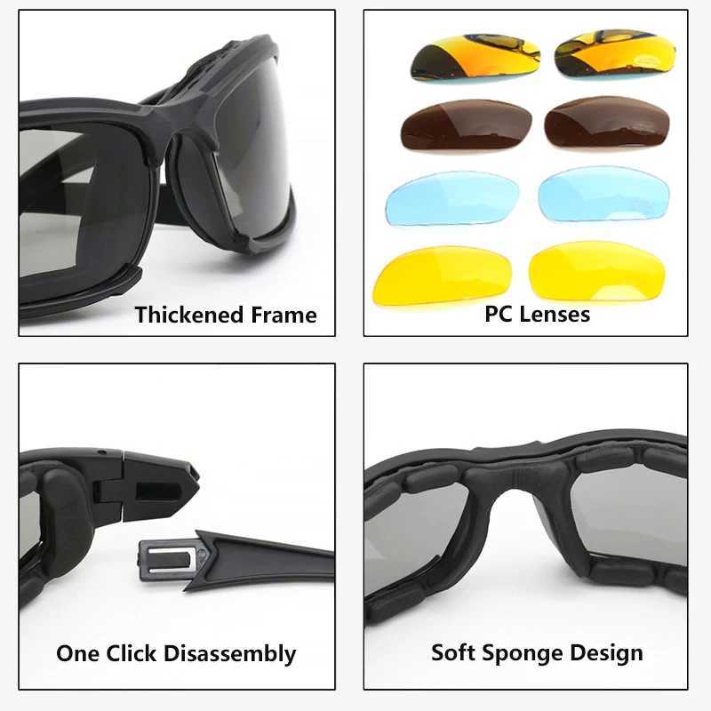 Military Goggles for Men Polarized Sunglasses Smoke Lens Airsoft Shooting Glasses BulletProof Motorcycle Cycling Protection J250919