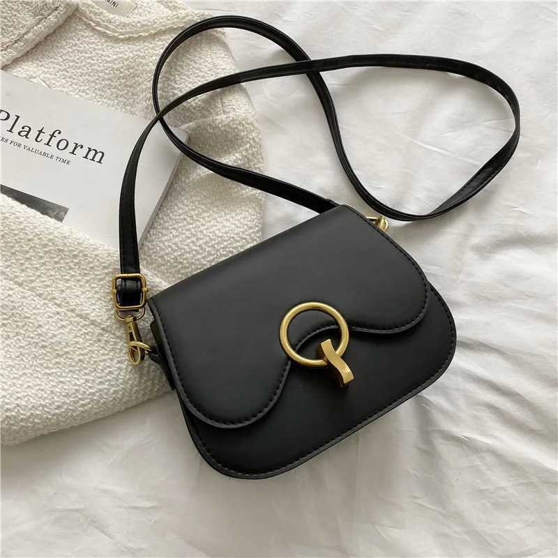 Fashion Lock Design Shoulder Bag New Flap Crossbody Bags For Women Solid Color Pu Leather Ladies Saddle Handbags Z250915