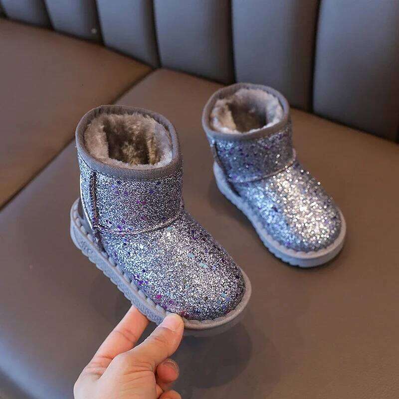 Children Warm Autumn Winter Boys Shoes Fashion Shinny Soft Antislip Girls 25-36 Sport Snow Boots