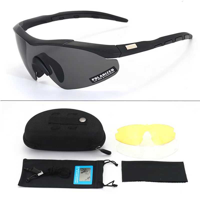 Polarized 3 nses Bultproof Glasses Outdoor Tactical Goggs Shooting Cs Safety Glasses Riding Hiking Eyewear Y250919