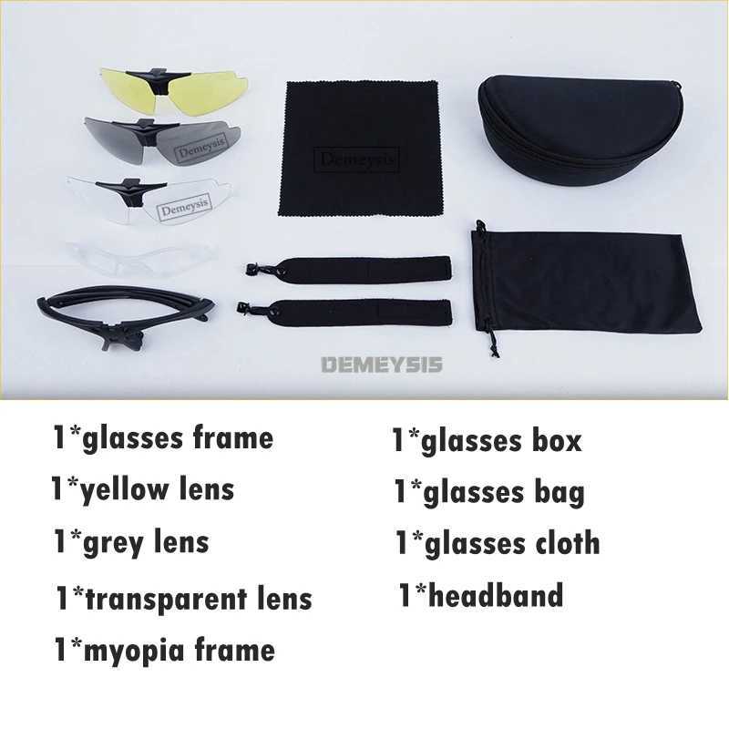 3 Lens Tactical Glasses Outdoor Hunting Hiking Sports UV Protection Sunglasses Flip Up Lens Airsoft Wargame CS Shooting Glasses J250919