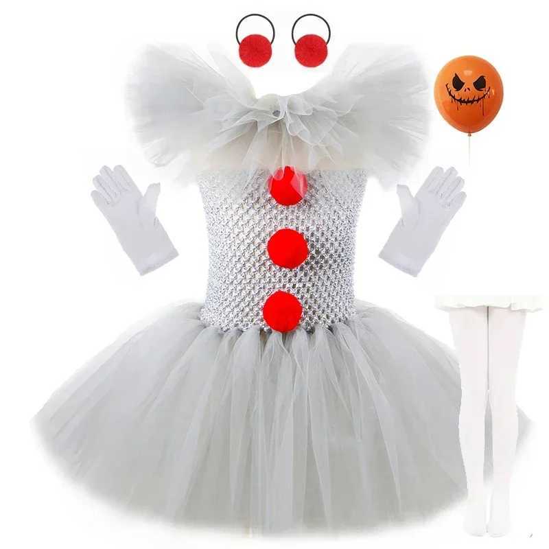 Halloween Girls Role Play Villain Witch Costume Mesh Tutu Dress Evil Vampires Clown Dress Little Red Riding Hood Outfit Hat Gown L250918