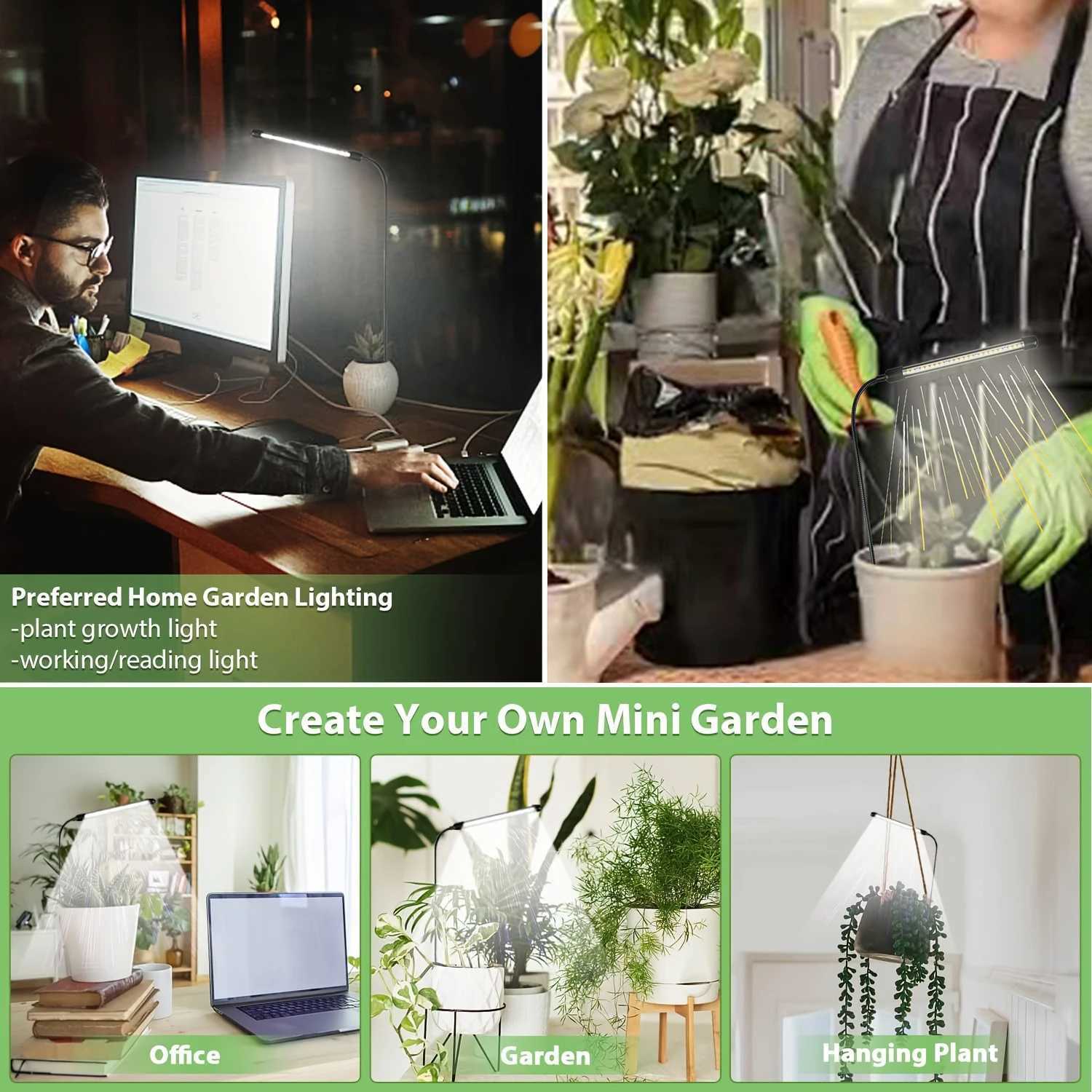 12pcs singletube floorstanding plant lights with 5 adjustable brightness settings and 3 different timing options C250919