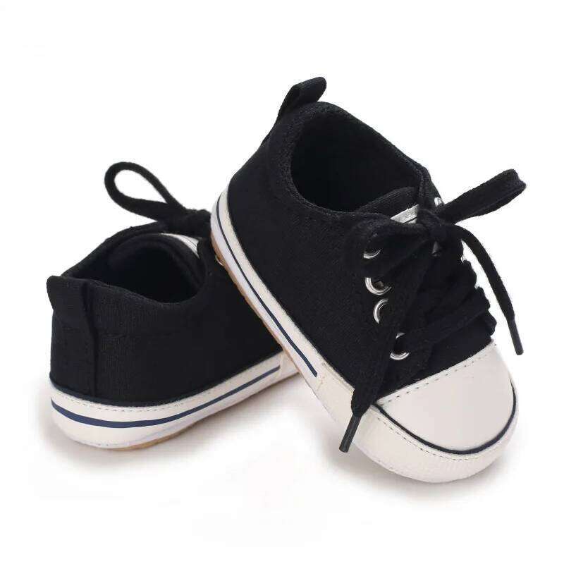Meckior Sneakers Boys Girls Canvas Non-slip Rubber Sole Comfortable Soft Unisex Baby Basketball Shoes 0-18M