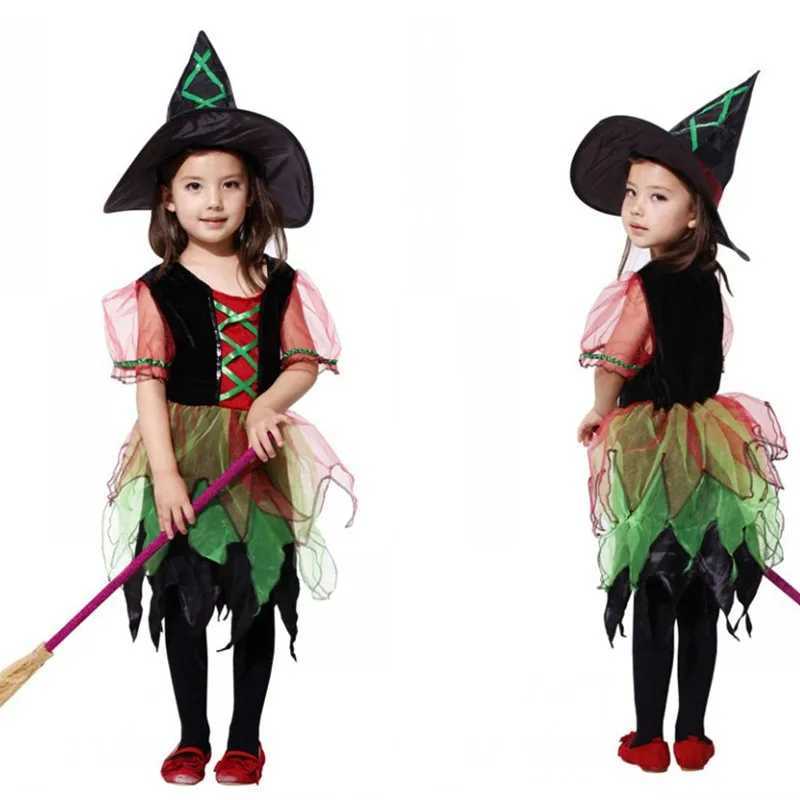 MXL Girls Sorceress Cosplay Kids Children Halloween Witch Costume Carnival Purim Parade Stage Show Role Playing Party Dress L250918