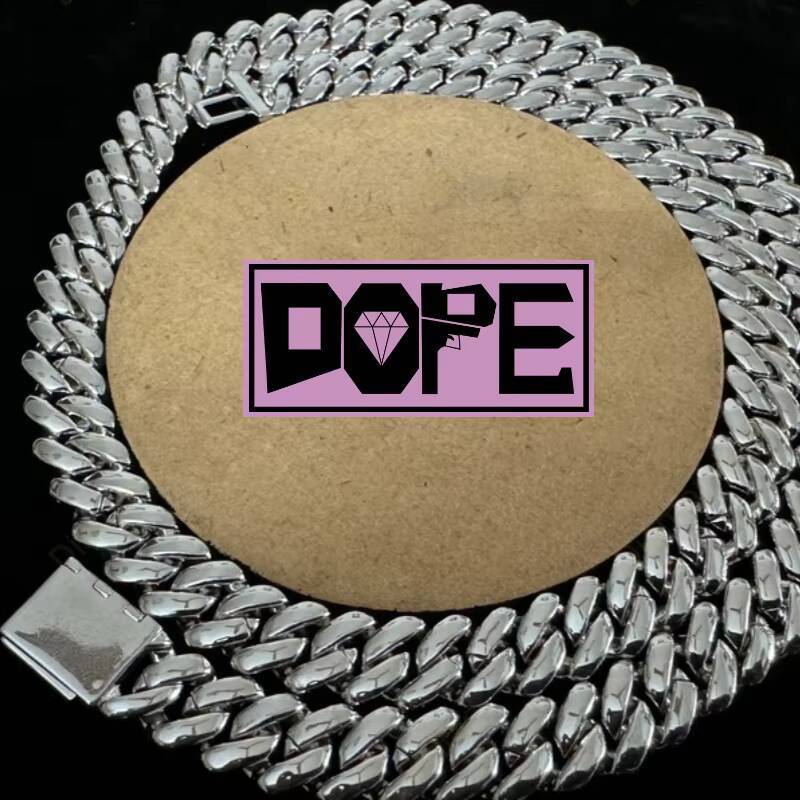 14mm Moissanite Chain Iced Out 2 Row VVS Hiphop Miami Cuban Necklace 925 Silver Sparkling Cuban Link Chain