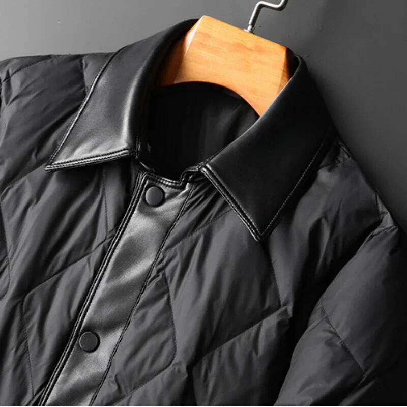 New Arrival White Duck Medium Length Men's Jackets Autumn Winter Single Breasted Down Black Man Coats Plus Size 5XL