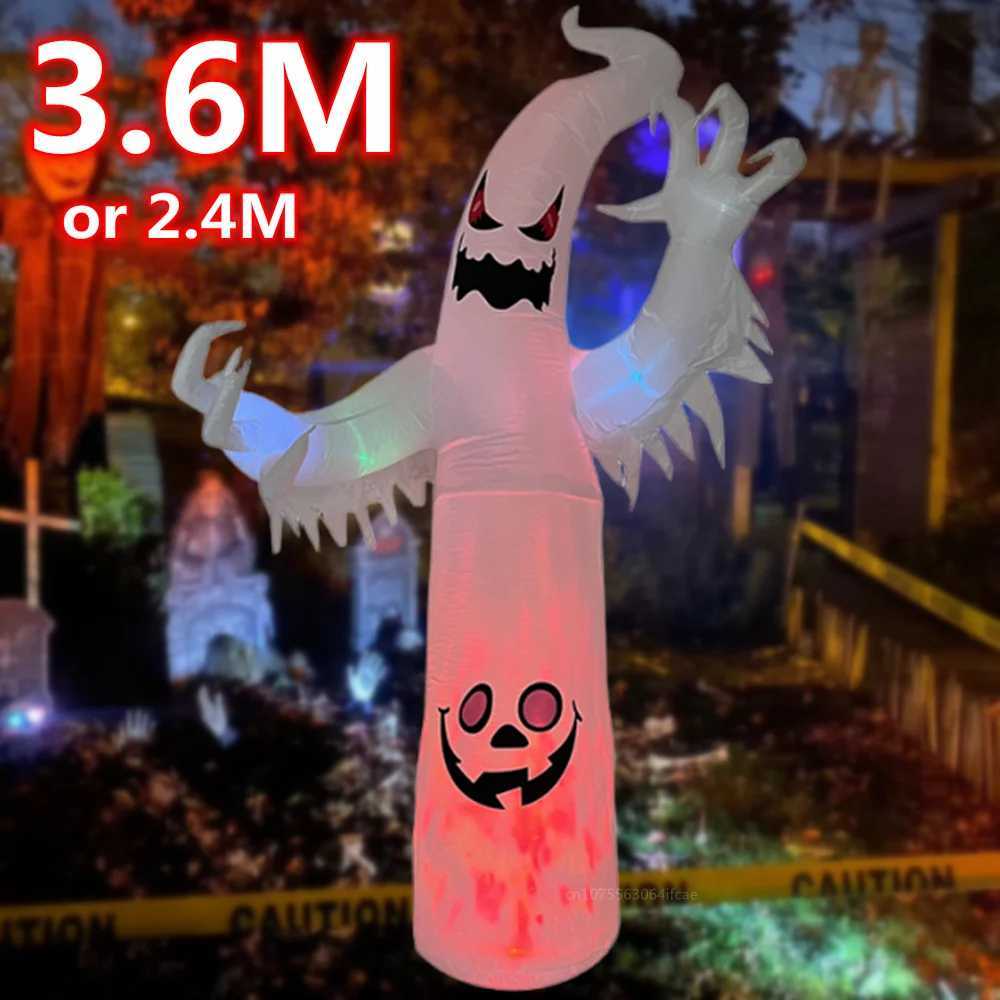 24M36M Halloween Inflation Flame White Ghost Builtin LED Light For Home Halloween Decorations Outdoor Indoor Inflatable Prop C250919