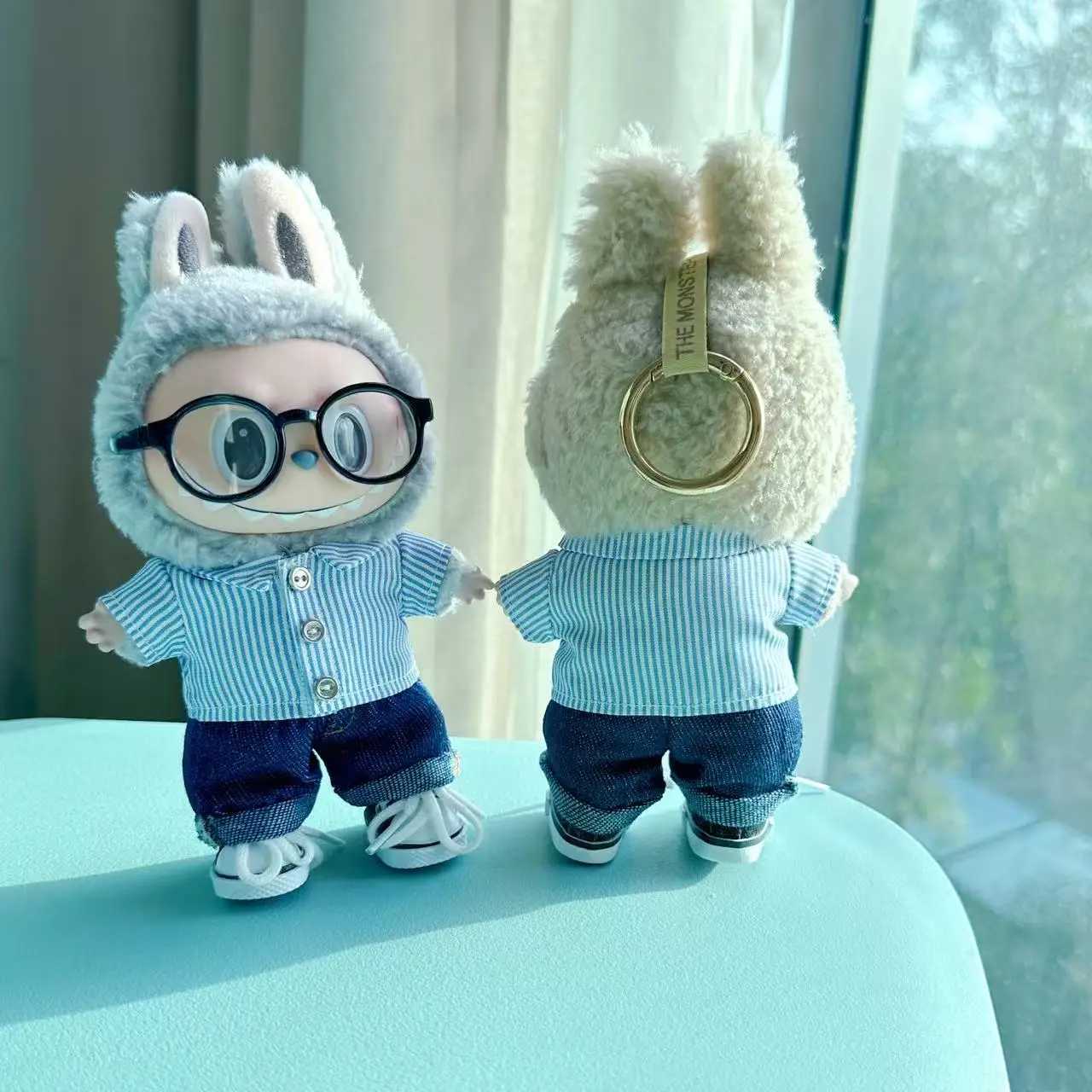 Clothes For Labubu 17cm Dolls I II Idol The Monster Outfit Accessories Sitting Party Gifts Cool Boy Shirt Jeans Hat Set EF16B C250919