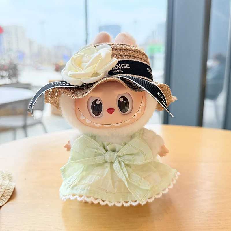 Dolls Clothes For Labubu The Monster Outfit Accessories Clothing DIY Kids Gift Black Camellia Summer Dress Shoes Hat Set FF04N C250919