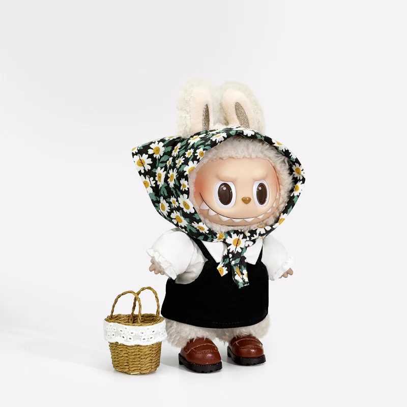 Daisy Headscarf Halter Dress For Labubu Clothes Accessories for Korea Kpop EXO 30 Labubu Plush Idol Dolls Accessories Fashion C250919