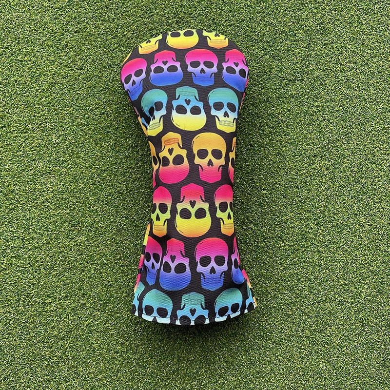 Colored Skulls Canvas Golf Woods Headcovers 135U Covers For Driver Fairway hybird Putter Clubs Heads 250918