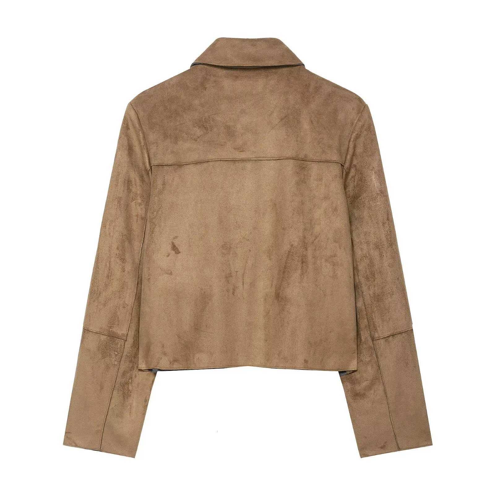 European and American style 2025 autumn new suede effect retro versatile jacket coat top Z250918