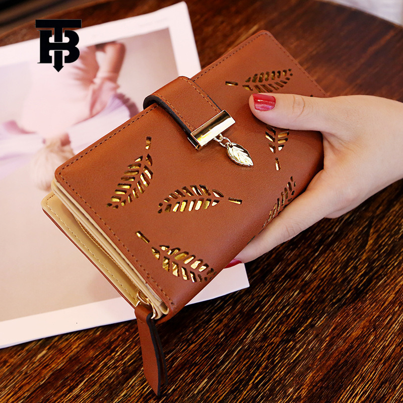 Designer Bag 2025 New Korean Style Women's Wallet Long Fashion Luxury Bag Clutch Hollow Leaf Zipper Buckle Wallet Women's Bag