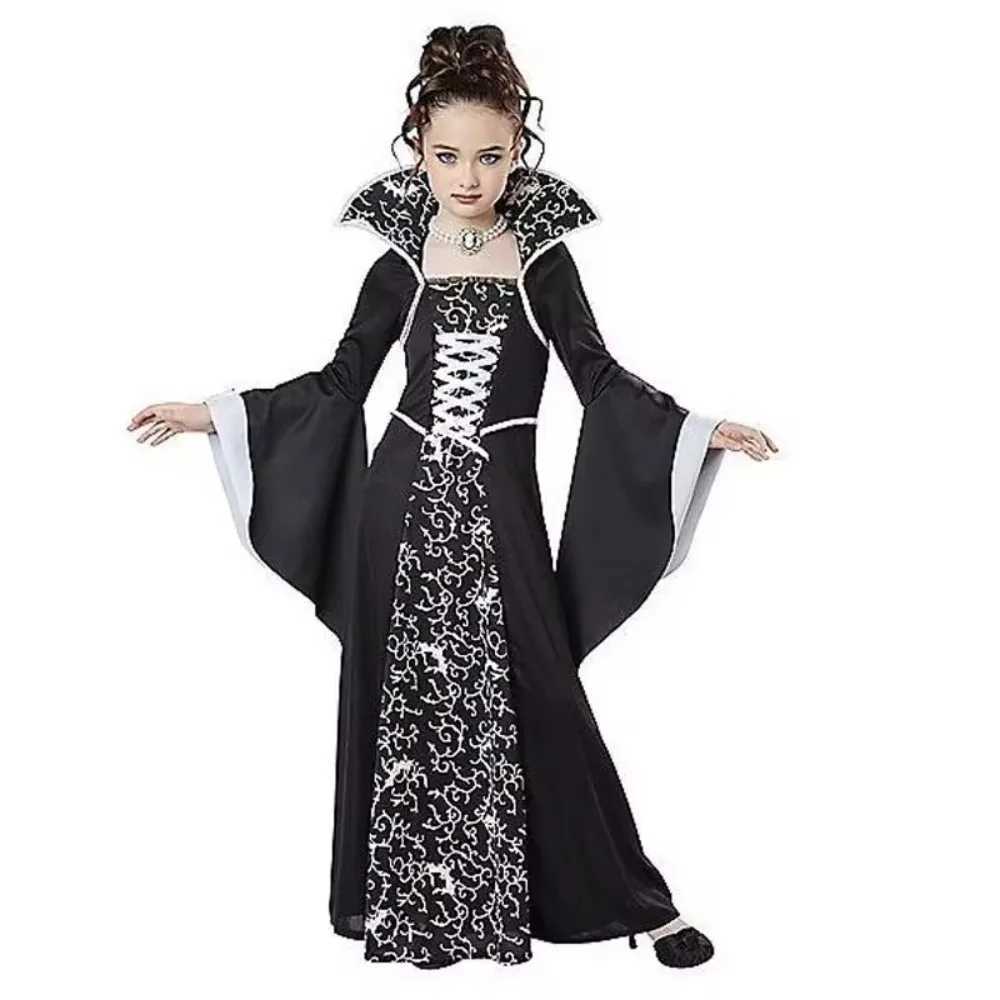 Halloween Cosplay Witch Vampire Costume for Kids Girls Carnival Dress Up Party Mujer Childrens Performance Clothing Kids Girls L250918