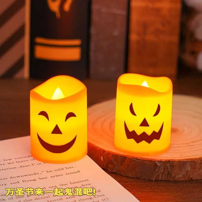 6Pcs LED Candle Light Battery Powered Pumpkin Skull Ghost Spooky Light Halloween Party Decora Ambiance Electronic Candle Lights C250919
