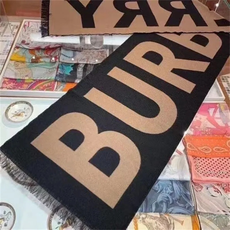 designer scarf women warm men Winter Warmth Chunky Knit Scarf Large letters scarf jacquard weave cashmere autumn and wintercomfortable touch senior fashion pretty