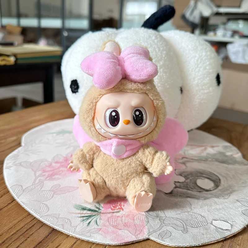 New corduroy For Labubu Doll Clothing Set 17cm Clothes DIY Accessories Sitting Party Big Bow Party Games Toys Christmas Gifts C250919