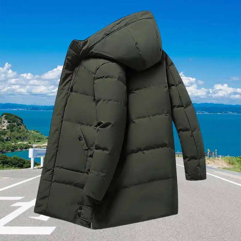 New Fashion Hooded Men's Winter Thick Warm Overcoat Jackets Long Parka Overcoats Down Men size 8XL