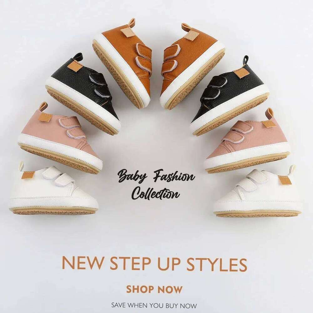 Meckior Boys Girls Classic Unisex PU Leather Toddler Rubber Sole Anti-slip First Walkers Infant Moccasins Baby Shoes