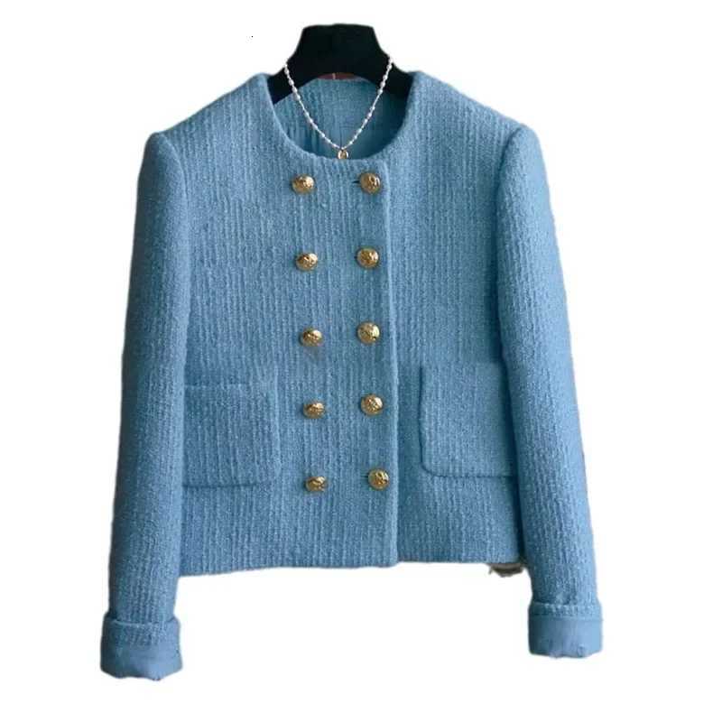 Early Autumn New Slimming Tweed Style Socialite Jacket Womens European Vintage Fashion Crew Neck Short Jacket Z250918