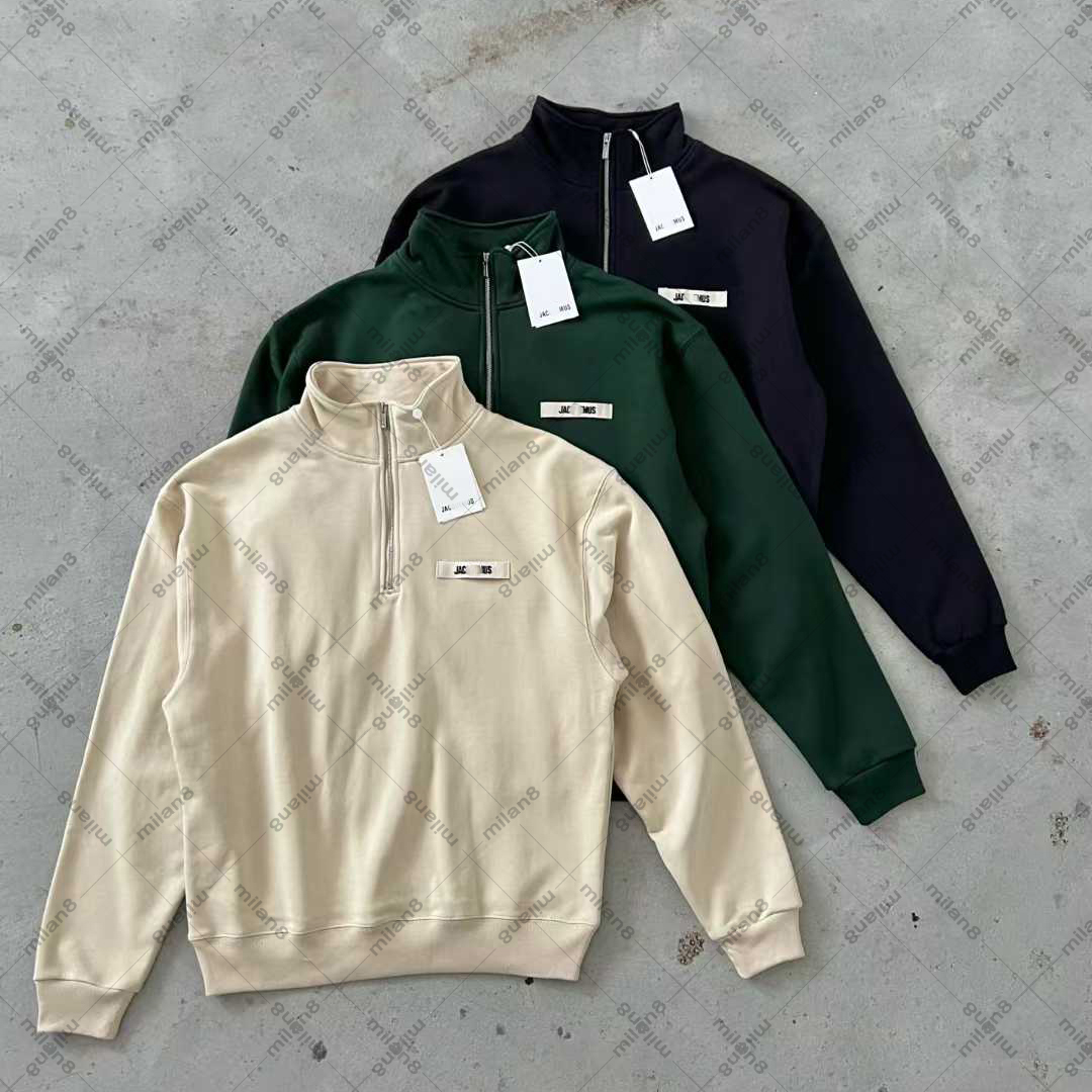 mens designer hoodies zipper hoodies emerging fashion jacq embroidered half zip hoodie