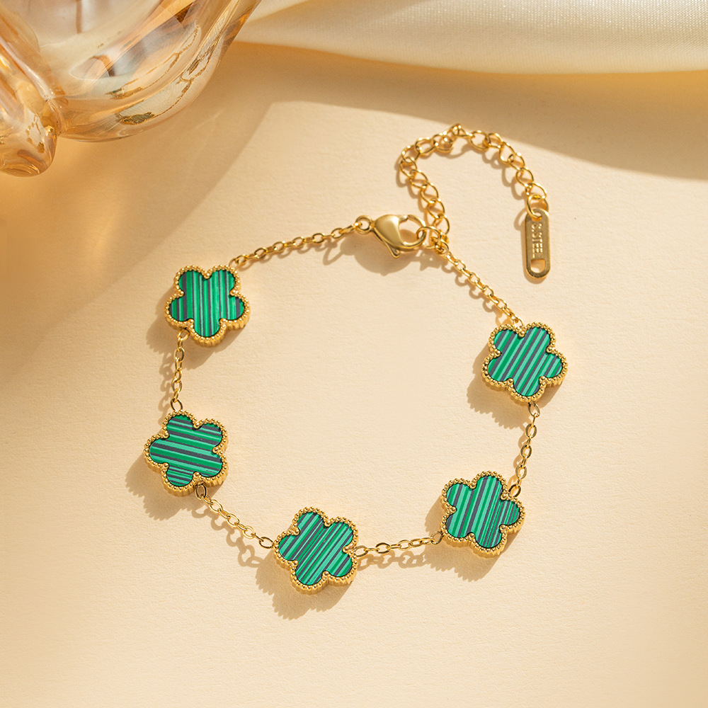 Pattern Bracelet Designer Bracelet Women's 18k Gold Plated Clover Bracelet Jewelry Bracelet Silver Bracelet Lucky Grass Handmade Gift Festival Gi